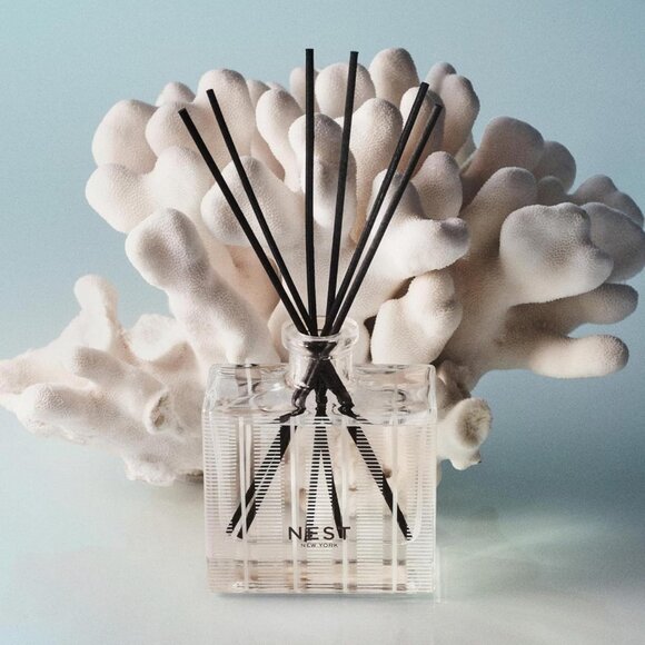 NIB Nest New York Rattan Glass Ocean Mist & Sea Salt Air Freshener Reed Diffuser - Picture 7 of 12